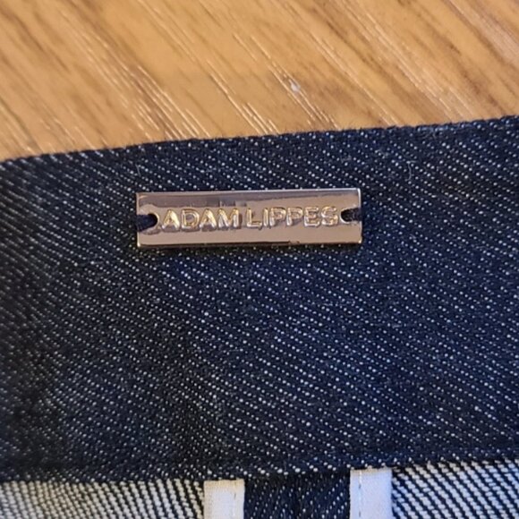 NEW NWOT! ADAM LIPPES INDIGO DENIM WIDE LEG SAILOR PANTS PEARL BUTTON HI RISE 10 - Picture 7 of 8